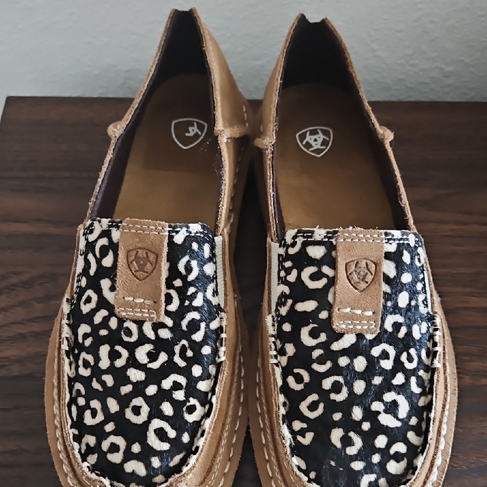 Ariat Black and Tan Leopard Slip-Ons